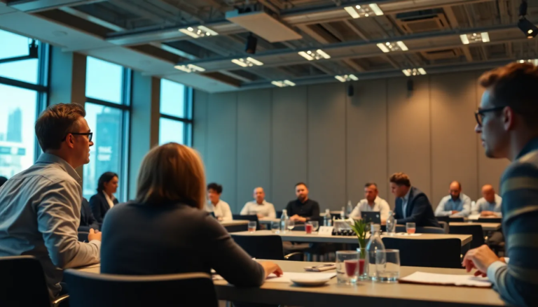 Séminaire moderne avec des professionnels de la restauration discutant des programmes d'aides financières pour les apprentis.