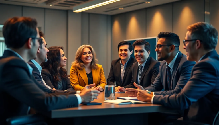 Atelier de management avec un groupe de professionnels en tenue de ville discutant sur la gestion des équipes dans la restauration rapide.